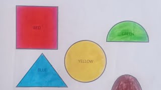 How to coloring rectangle, circle, triangle step by step coloring for kids, Toddlers, drawing