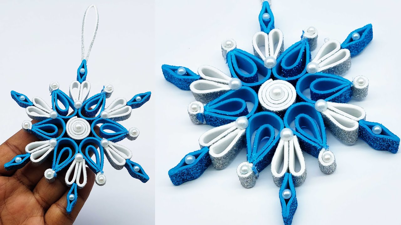 Glitter Paper Cutting Design ❄️ How to Make Paper Snowflake For Christmas Decor ❄️ DIY Paper Crafts