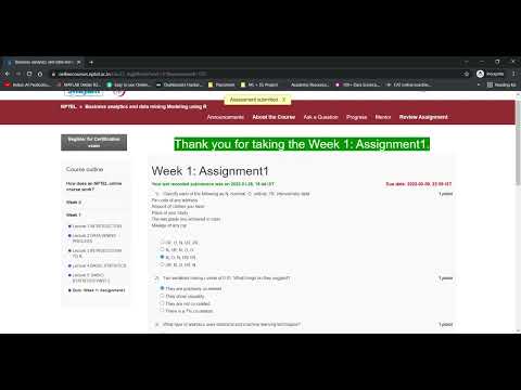 Assignment 1 | Business analytics and data mining Modeling using R | NPTEL | IIT | DATA Science | ML