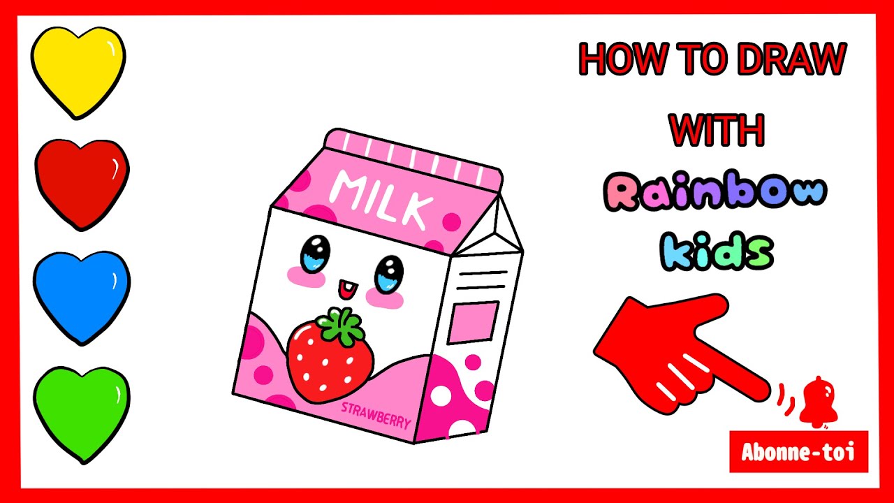 Comment dessiner une brique de lait kawaii/ How to draw cute kawaii