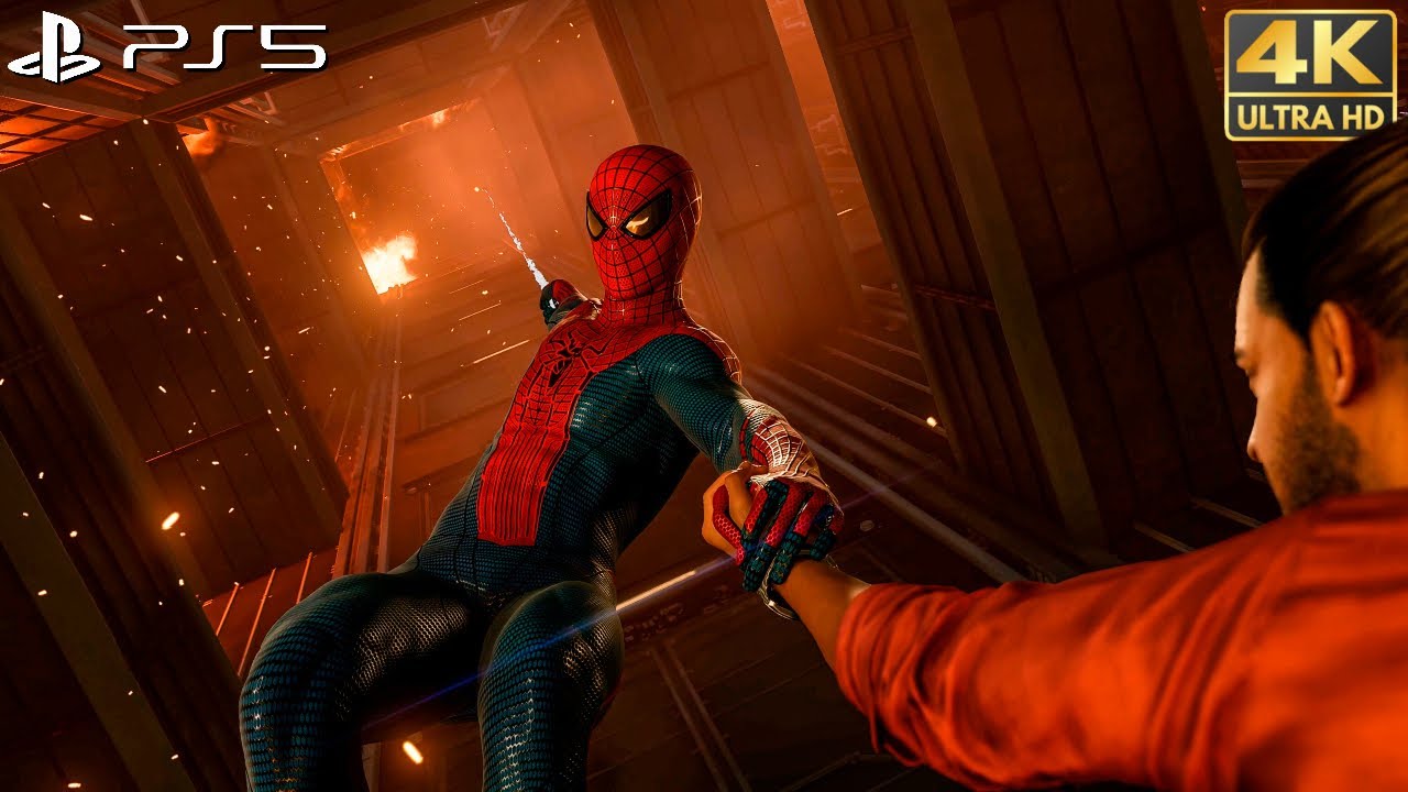 Spider-Man Remastered - Elevator Shaft Rescue (PS5) 4K 60FPS