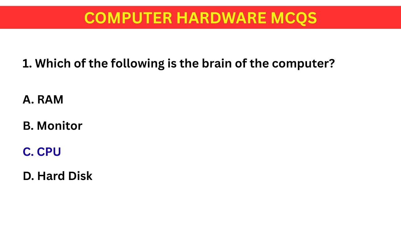 30 Important Computer Hardware MCQs | Hardware Basics for Exams, Interviews & Quizzes