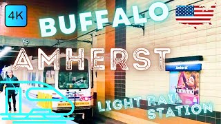 BUFFALO, NY, USA 🇺🇸 - AMHERST LIGHT RAIL STATION - 4K WALK