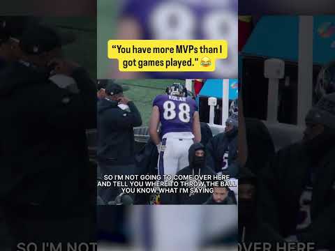 Ravens TE Charlie Kolar talking to his QB Lamar Jackson 🤣 (via @ravens/IG)