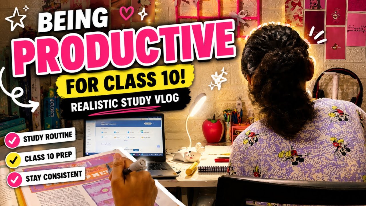 BEING PRODUCTIVE FOR CLASS 10TH 🌟! REALISTIC STUDY VLOG 📖! #10th #exam ...