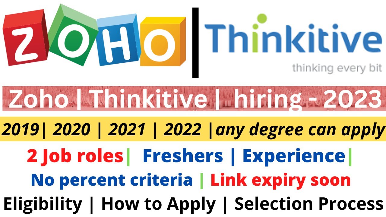 Zoho | Thinkitive hiring 2023 | Software developer | Trainee Software ...