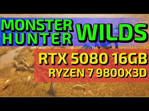 Náhled FPS testu Monster Hunter Wilds na RTX 5080 16GB a Ryzen 7 9800X3D