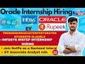 Oracle Internship Hiring 🔥 Infosys | EY | Zoho | Freshers Apply Now