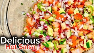 The Best Homemade Hot Salsaushatini  Simple Spicy Delicious  salsasaladrecipe  tomatosalad