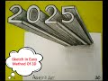 Sketch of 2025 in 3D || Sketch in easy method🤔