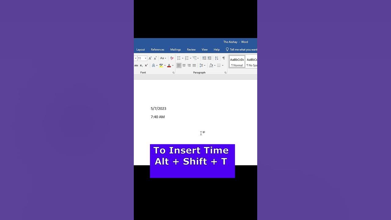 Quickly Insert Date and Time in Word YouTube