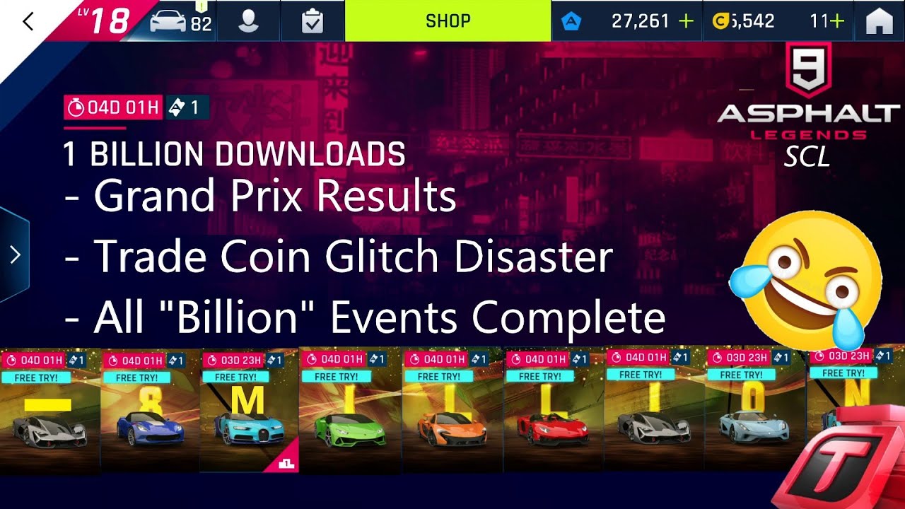 Grand Prix Results - Billion Event - Token Glitch - Asphalt 9 Legends - Nintendo Switch