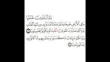 سورة الزمر 20 القسم العشرون تكرار كيفي من .. ولو أن للذين ظلموا ما في الأرض .. إلى .. يستهزئون