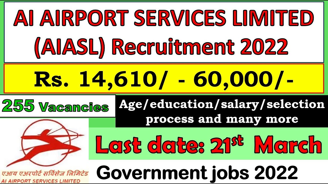 AI Airport Services Limited (AIASL)|14,610-60,000/-pm| 