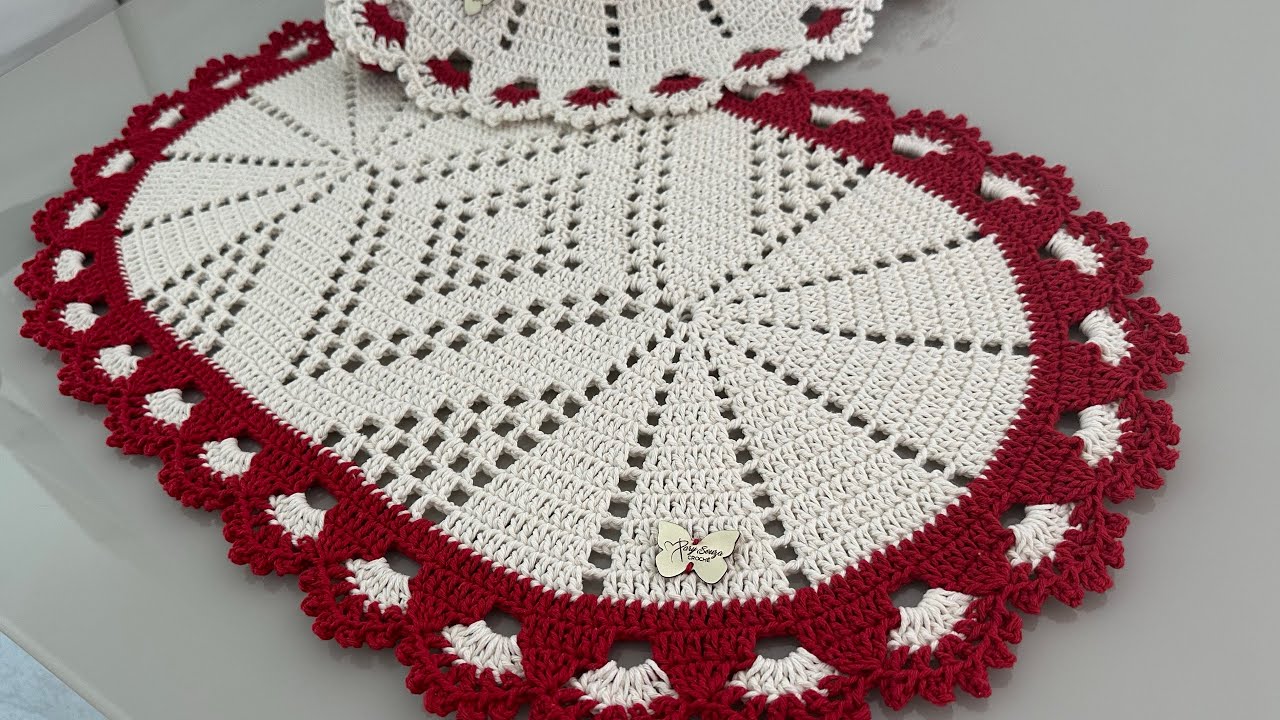 Tapete oval de crochê Losango, aula passo a passo completo