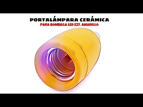 Portalampara de ceramica para bombilla LED E27 Amarillo distribuido por CABLEPELADO ®