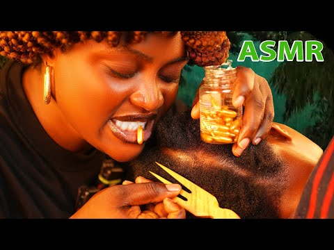 Asmr✨No talking Hair Parting | Hand picking hair crust Scalp scratching | Braid loosening | DETAILED