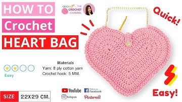 How To Crochet A Heart Bag | Free Pattern Crochet Tutorial | DIY Cute Crochet Bag❤️Good For Beginner