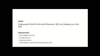 Kingswaysoft Tool For Microsoft Dynamics 365 Not Showing Up In The Ssis Toolbox  Visual Studio 2019