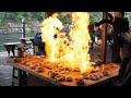 위험한 불쇼로 대박난 삼겹살과 피자집? 눈과 입이 호강하는 당구대 삼겹살과 폭탄피자 / Korean barbecue and bomb pizza / Korean street food