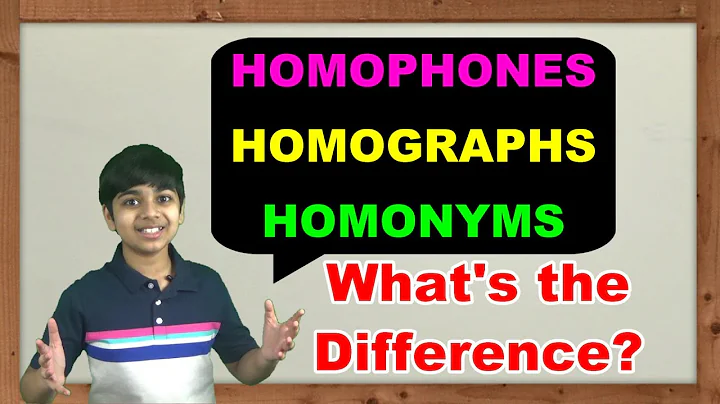 HOMOPHONES, HOMOGRAPHS, and HOMONYMS - What's The Difference?