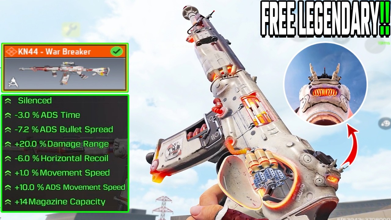 "FREE Legendary KN 44 - War Breaker Gunsmith!! COD Mobile Season 2"
