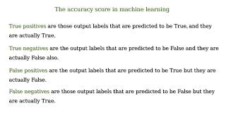 What is the accuracy score in machine learning