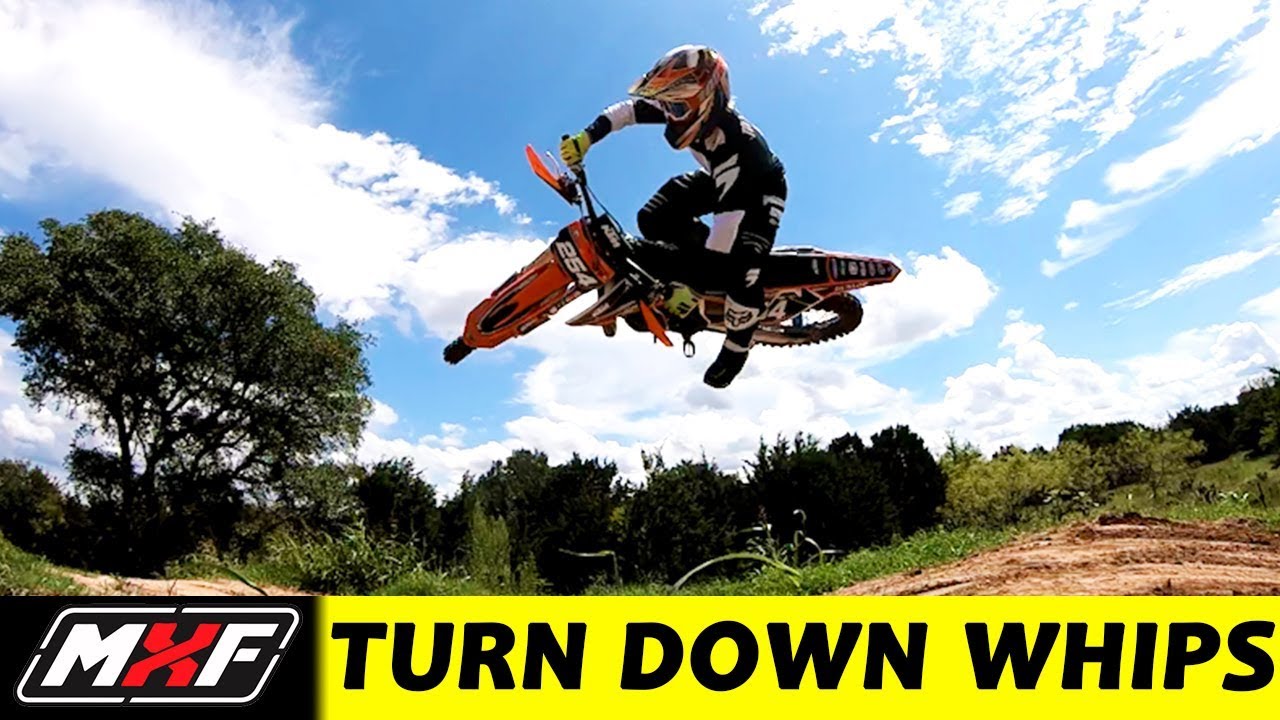 Turn Down Whip Practice on a Dirt Bike - Normal Speed & Slow Motion