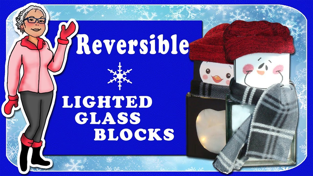 Lighted Glass Blocks with Vinyl - AJ's Craft Room (Holiday Craft Ideas) 