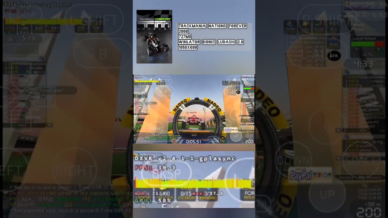 Trackmania Nations Forever (Online) - Snapdragon 680 - Winlator Bionic Ludashi 2.8