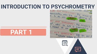 INTRODUCTION TO PSYCHROMETRY PART-1