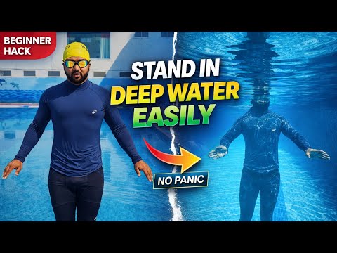 Day 11: How to Stand in Deep Water | Easy Treading Technique | Swim Like Pro @Swimlikepro 