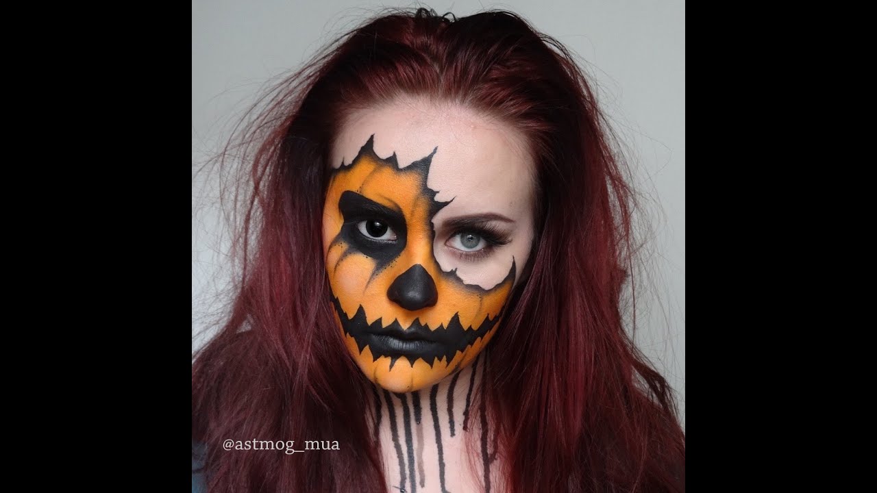 Torn Pumpkin. Halloween. makeup tutorial - YouTube