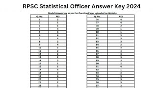 RPSC Statistical Officer Answer Key 2024 | Exam Key, Objections