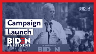 Joe Biden Officially Launches Campaign for President