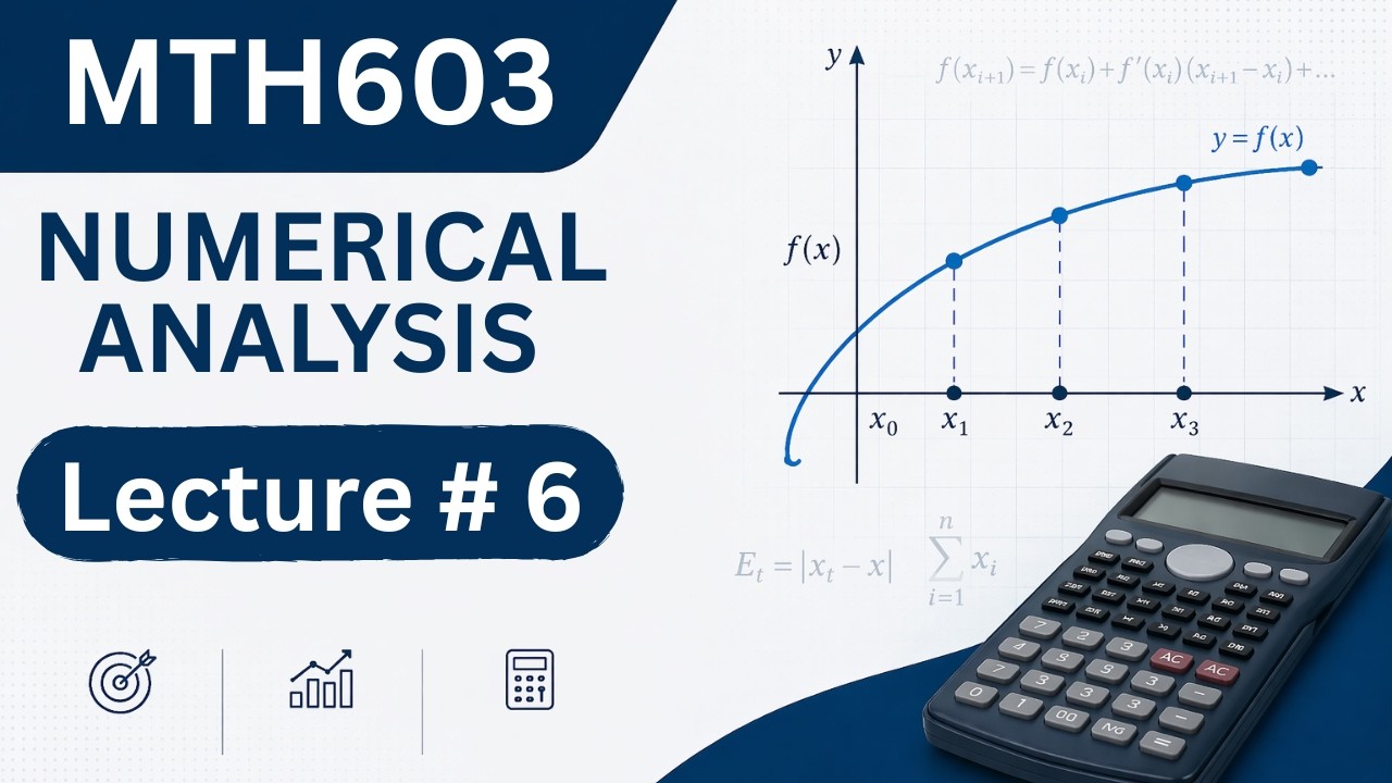 MTH603 Lecture 6 | Newton Iteration Method | MTH603 Short Lecture | MTH603 Numerical Analysis | VU