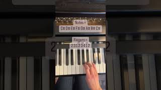How to play a one octave C# major piano scale with my RH #Shorts