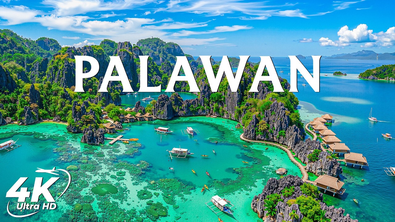 Palawan  4K 🇵🇭 | Tropical Paradise Beach & Relaxing Ocean Sounds