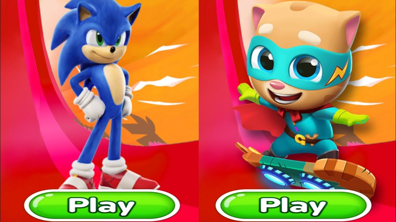 Sonic Dash - Movie Sonic Vs Talking Tom Hero dash Vs All Bosses Zazz ...
