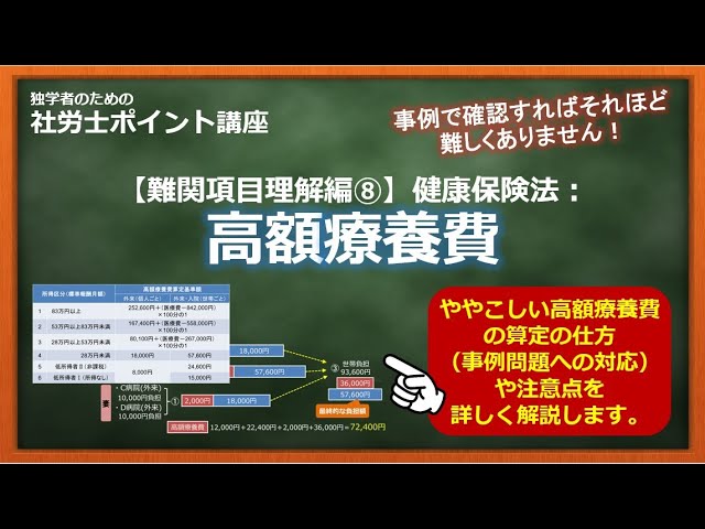 社労士（難関項目理解編⑧）】健康保険法：高額療養費 - YouTube