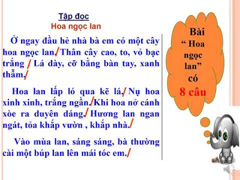 Tiếng việt lớp 1 ( Tập đọc) tuần 27, bài: Hoa ngọc lan
