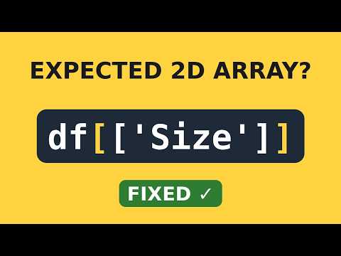 Expected 2D Array, Got 1D Array? sklearn Fix | Malayalam