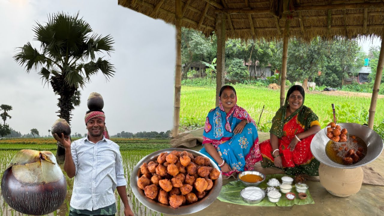 গাছ পাকা তাল দিয়ে মায়ের হাতের নরম তুলতুলে তালের বড়া । Taler bora recipe bengali