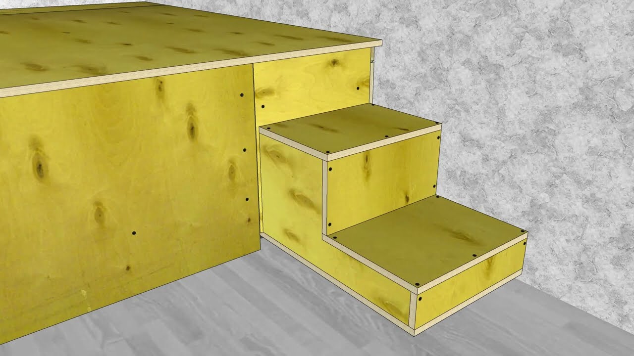 Изготовление и установка подиума с выдвижным матрасом. podium with a retractable mattress.
