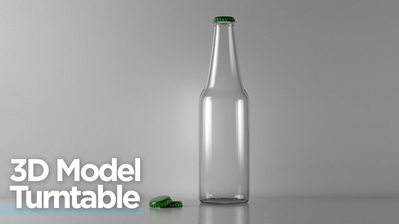 Glass Bottle with Bottle Cap 3D Model - 360 Turntable Product Rendering  Animation - YouTube