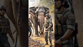 Indian Women Soldier Saved a Giant Elephant 🇮🇳 | Emotional Army Story**! #ai #elephant #indianarmy