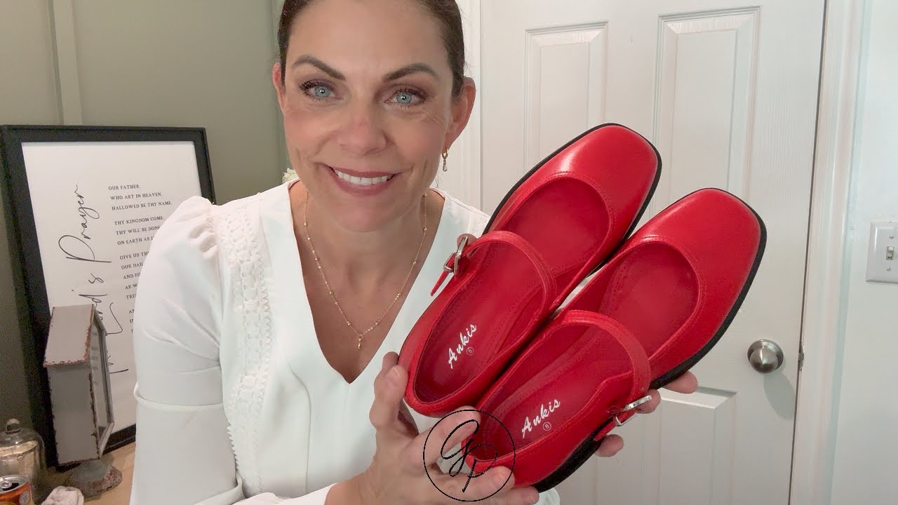 Amazon Shoes / Ankis Mary Jane Chunky Low Heels / I love the pop of color these shoes bring