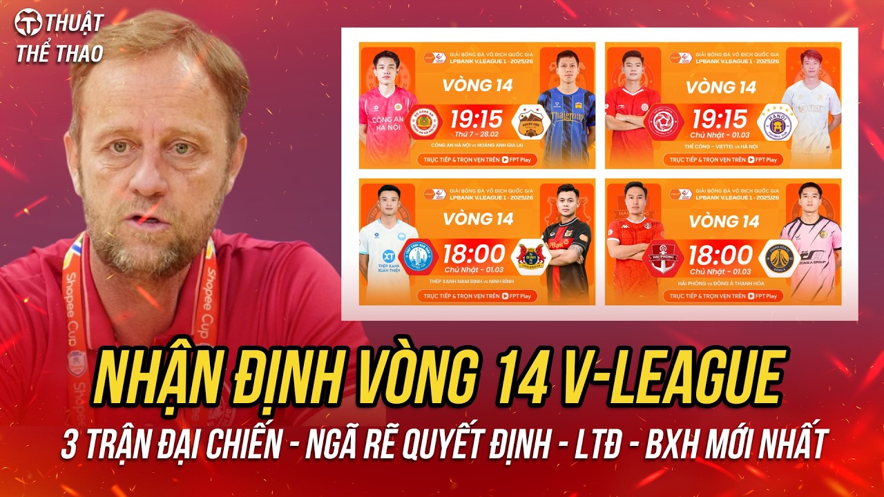 Nhận định vòng 14 V-League 25/26 | CAHN vs HAGL, Nam Định vs Ninh Bình, Viettel vs Hà Nội FC