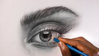 REALISTIC EYE DRAWING TUTORIAL FOR BEGINNERS