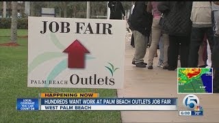 Hundreds want work at Palm Beach Outlets job fair